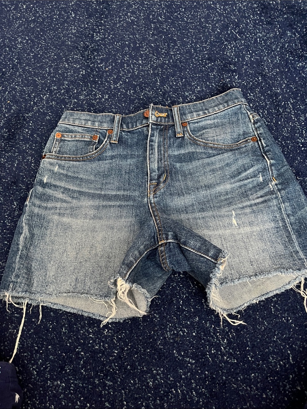 Madewell Distressed Blue Jean Shorts